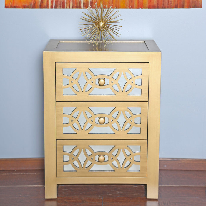 Dimattia Mirrored 3 Drawer Accent Chest & Reviews Birch Lane